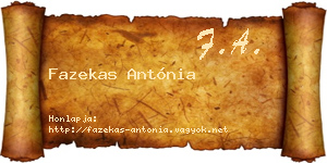 Fazekas Antónia névjegykártya